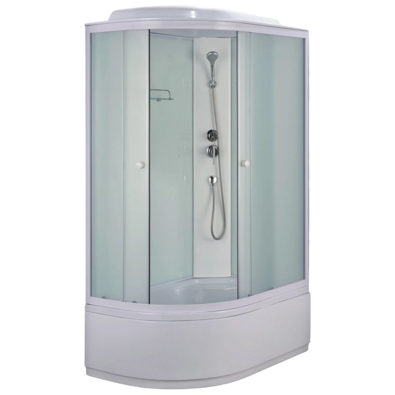 Душевая кабина Loranto 120х80 правосторонняя, высокий поддон, прозрачное стекло CS-887EDTM/W-120