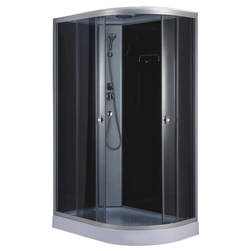 Душевая кабина Loranto 120х80 левосторонняя, низкий поддон, прозрачное стекло CS-876EATM/B-120