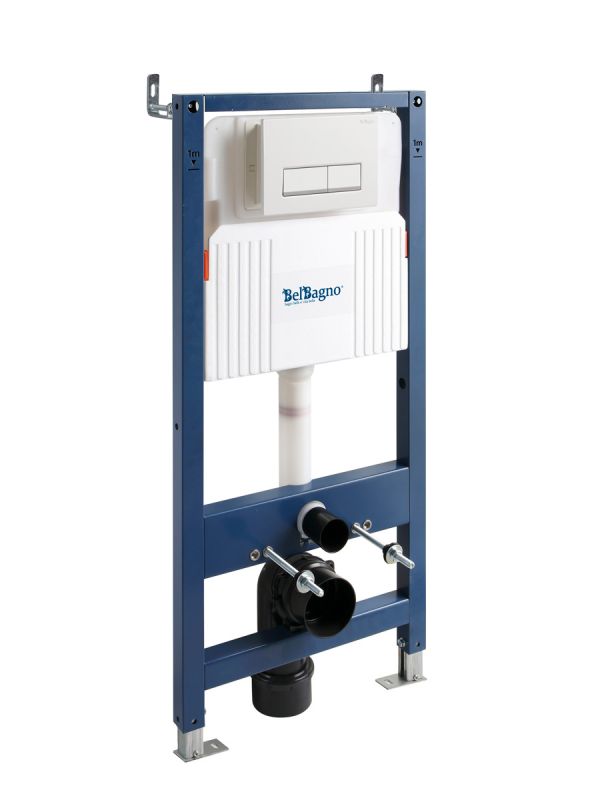 Инсталляция для унитазов в комплекте с кнопкой смыва BelBagno BB-101-M-BR