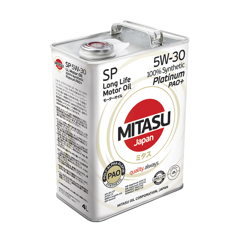 MITASU PLATINUM PAO SN 5W-50, 4л