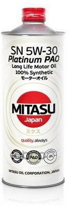 MITASU PLATINUM PAO SN 5W-30, 1л