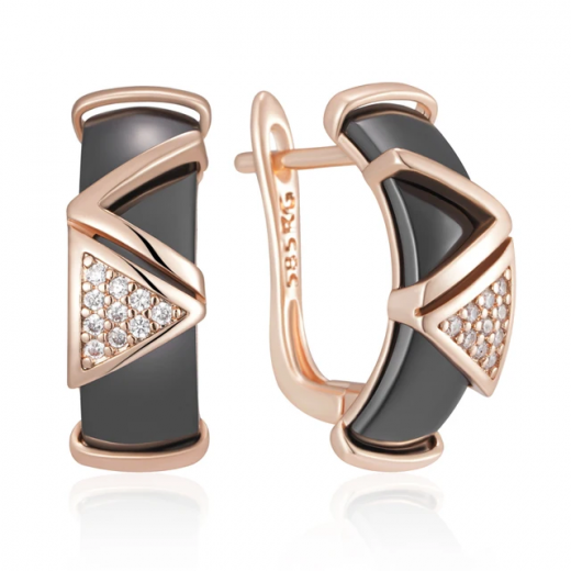 Серьги керамика черные