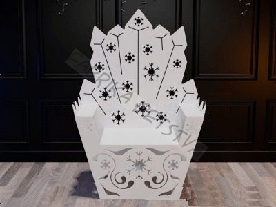 Театральная декорация "Трон Снежной королевы" белая серия