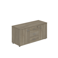 Тумба опорная (мобильная) с 3-мя ящиками + замок и 2-мя распашными фасадами 1204х462х581