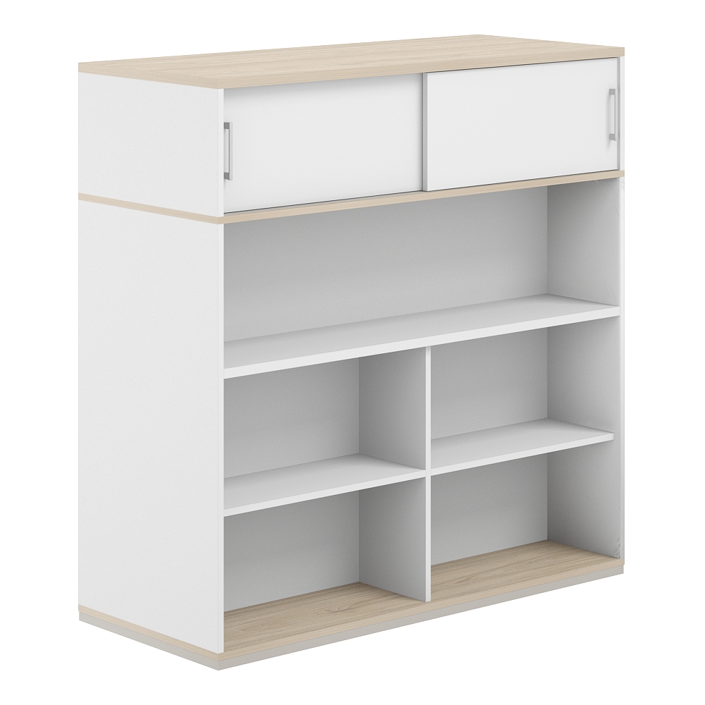 Стеллаж-комбо 2-стор. 1638 с антресолью, с экраном ЛДСП