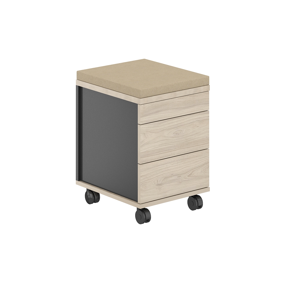 Тумба мобильная 2 ящика ЛДСП+лот.ящика+подушка