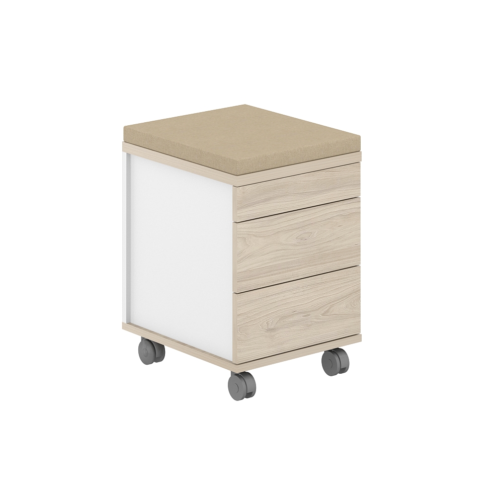 Тумба мобильная 2 ящика ЛДСП+лот.ящика+подушка 400х462х593