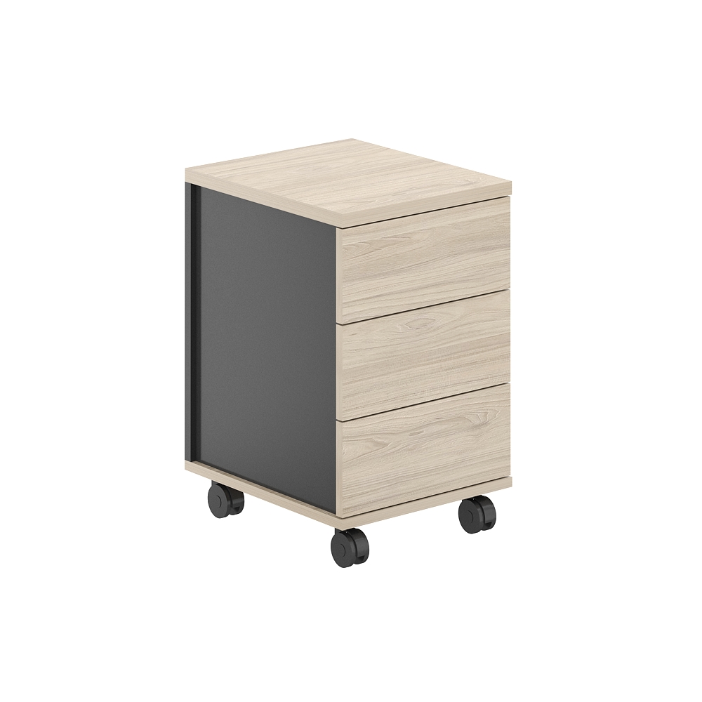 Тумба мобильная 3 ящика метаб.