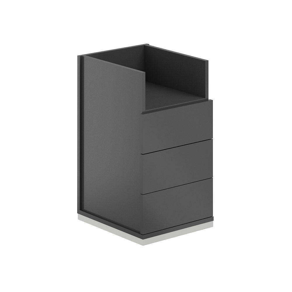 Тумба приставная 3 ящика ЛДСП+ниша