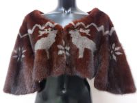 Накидка-болеро из меха норки с интарсией "Зимняя сказка"