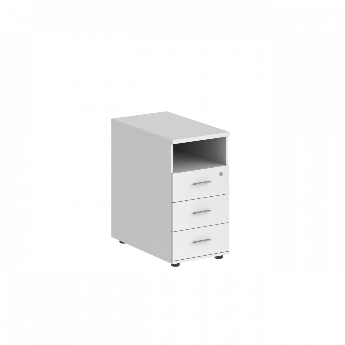 Тумба приставная 400х700х725 с 3 ящ.(метаб) и нишей, с замком без топа