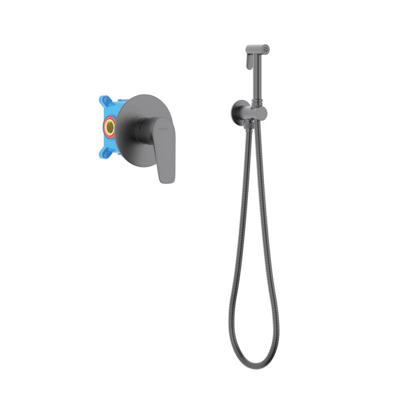 Смеситель с гигиеническим душем Aquatek Бетта, оружейная сталь AQ1119BGM