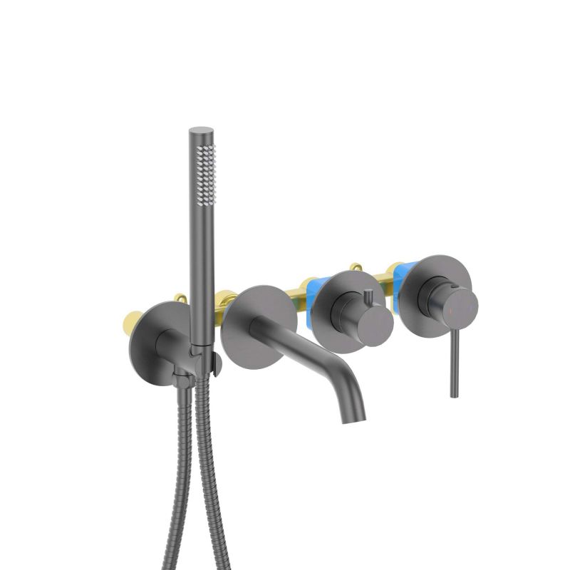 Смеситель для ванны с душем Aquatek Европа , оружейная сталь AQ1344BGM