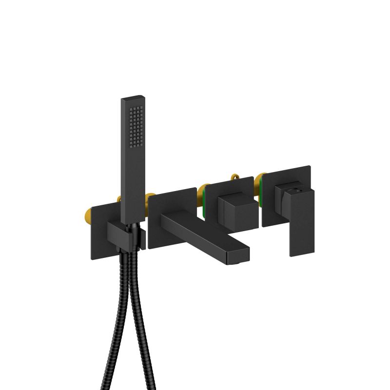 Смеситель для ванны с душем Aquatek Либра, черный матовый AQ1644MB