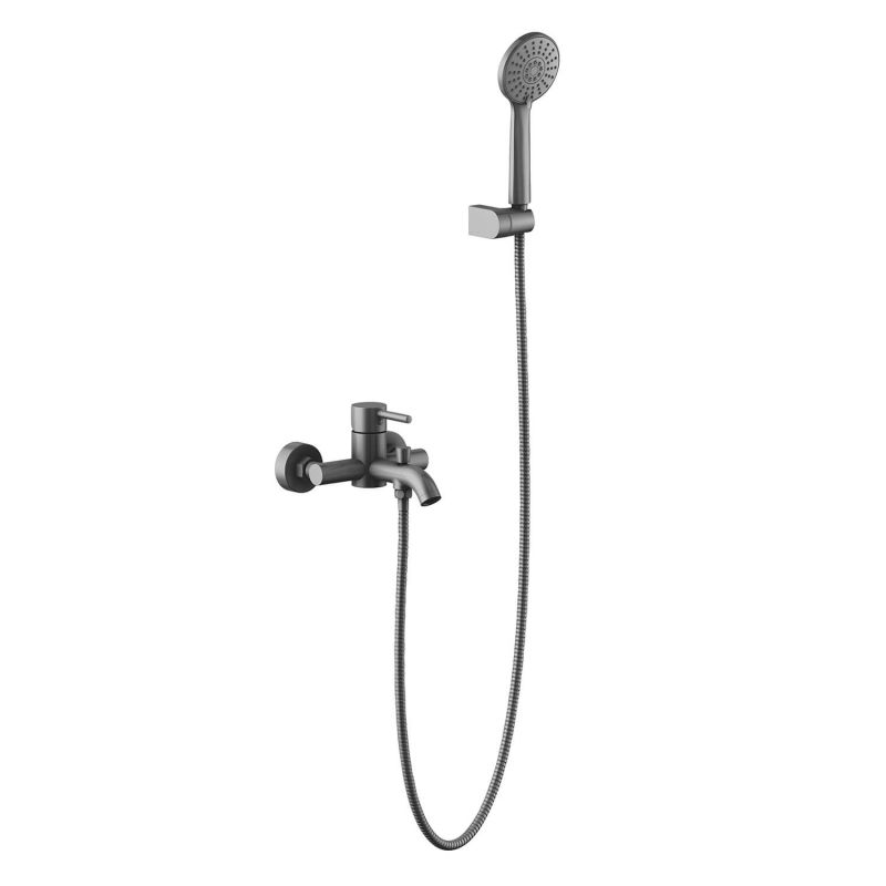 Смеситель для ванны и душа с лейкой Aquatek Европа, оружейная сталь AQ1349BGM