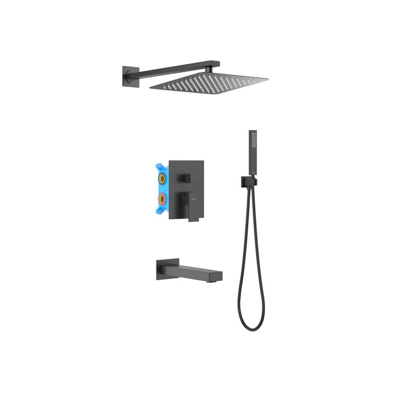 Душевой комплект встраиваемый Aquatek ЛИБРА, черный матовый AQ1673MB