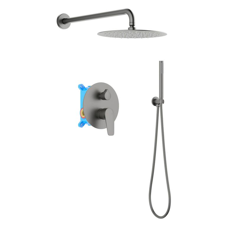 Душевой комплект встраиваемый Aquatek Бетта, оружейная сталь AQ1172BGM