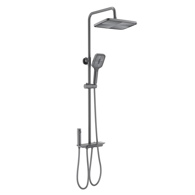 Душевая система Aquatek ПОЛАРИС, оружейная сталь AQ3040BGM