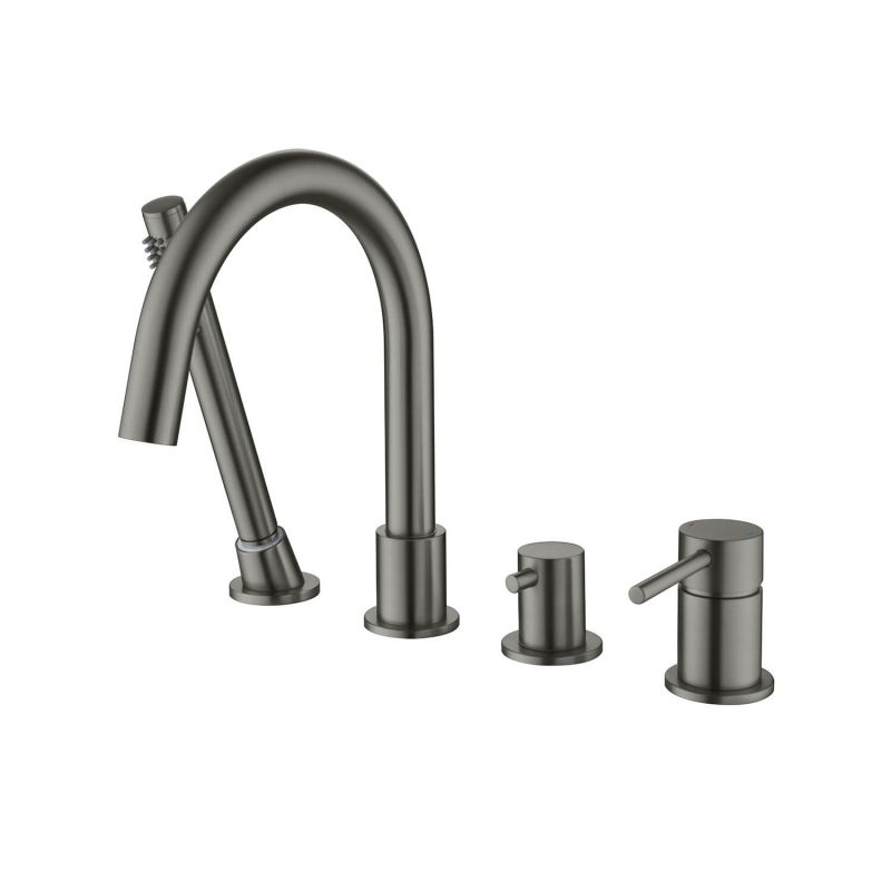 Душевой комплект на борт ванны Aquatek Европа, оружейная сталь AQ1348BGM