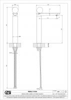 Смеситель для раковины Gessi Perle 74304 высокий без донного клапана с вентилем из камня Onyx Cola схема 2 Смеситель для раковины Gessi Perle 74304 высокий без донного клапана с вентилем из камня Onyx Cola схема 2