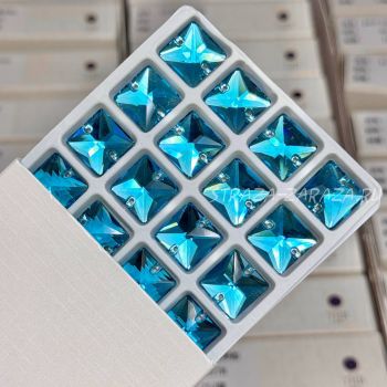 DeLuxe Пришивные Стразы Aquamarine Квадрат 14 мм