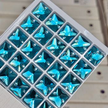 DeLuxe Пришивные Стразы Aquamarine Квадрат 12 мм