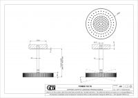 Верхний душ Gessi Incastri Rigato 75170 потолочный высота 11-190 см схема 2