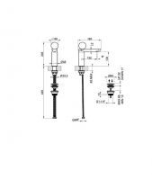 Смеситель для раковины Gessi Perle 74351 низкий с донным клапаном и вентилем из камня Onyx Cola схема 2