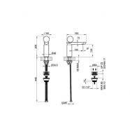 Смеситель для раковины Gessi Perle 74651 низкий с донным клапаном и вентилем из муранского стекла Pulegoso схема 2