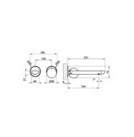 Смеситель для раковины Gessi Perle 74688 встраиваемый с вентилем-сферой из муранского стекла Pulegoso схема 2