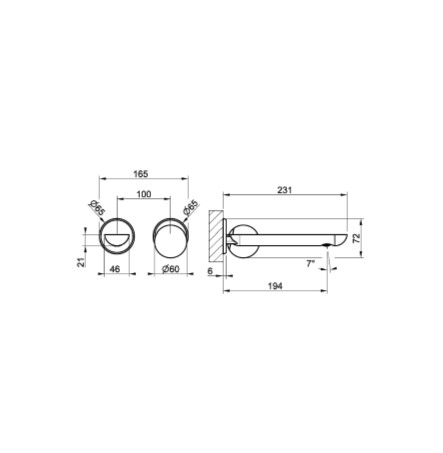 Смеситель для раковины Gessi Perle 74688 встраиваемый с вентилем-сферой из муранского стекла Pulegoso схема 2