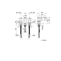 Смеситель для раковины Gessi Perle 74808 без донного клапана с вентилем-полусферой из муранского стекла Battuto и металлическим вентилем-сферой схема 2