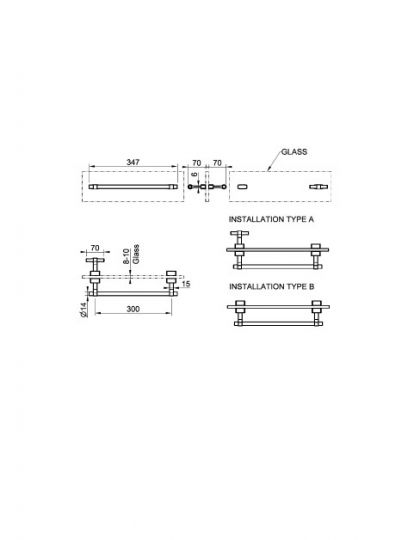Полотенцедержатель Gessi Jacqueline 77511 30 см металлический для крепления на стекло схема 13