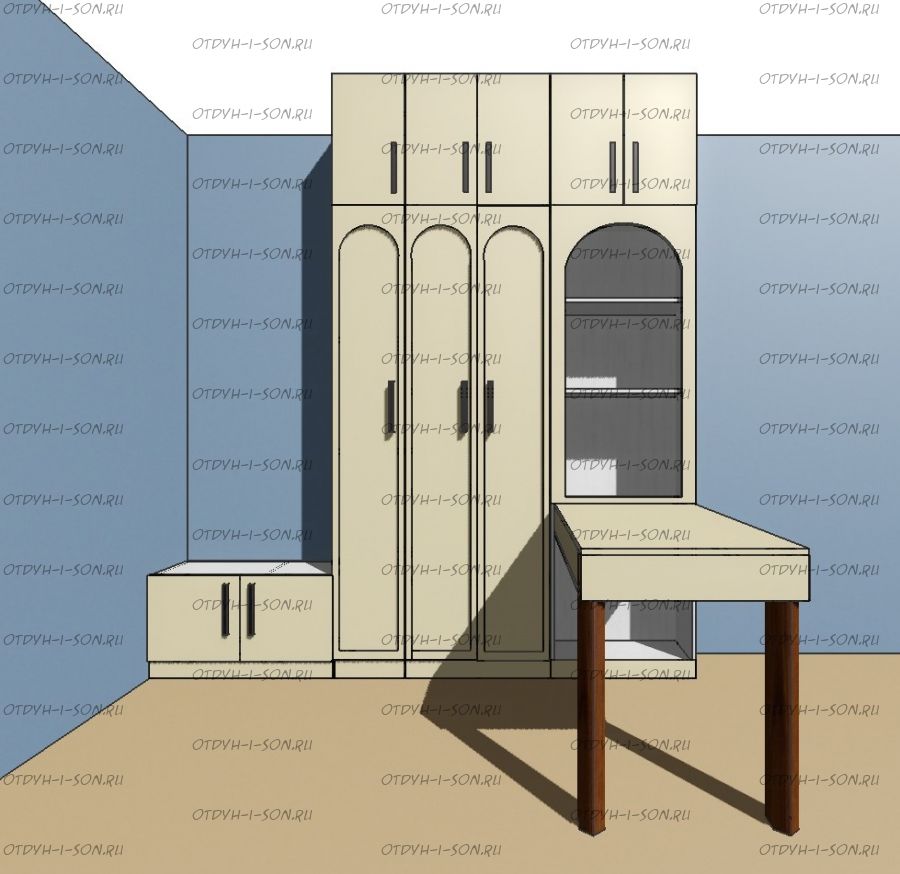 Cтол со стеллажом Рома (140х60х215)