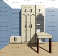Cтол со стеллажом Рома (140х60х215)