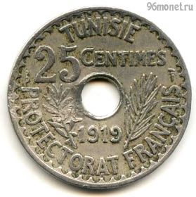 Тунис 25 сантимов 1919
