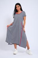 Платье оверсайз с карманами USHI [полоса]