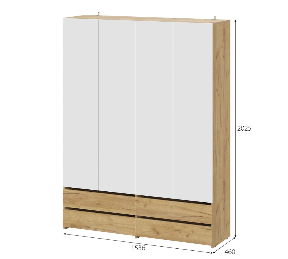 Шкаф 4х ств с ящиками Абрау