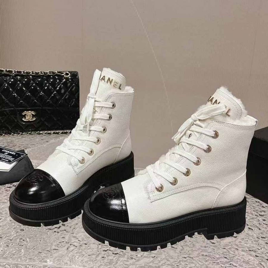 Ботинки Chanel с мехом Premium