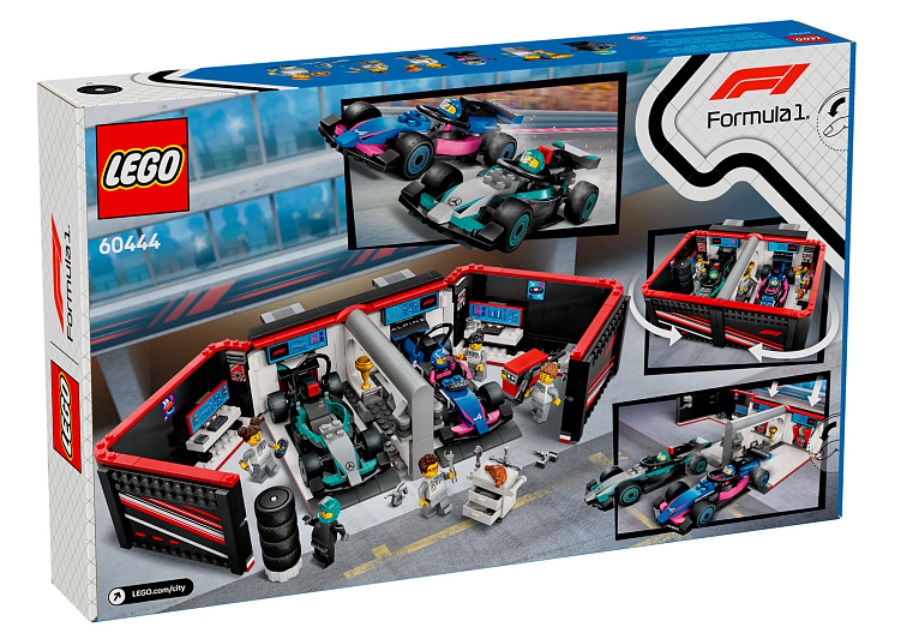 Конструктор LEGO City 60444 Гараж F1 для Mercedes-AMG и Alpine