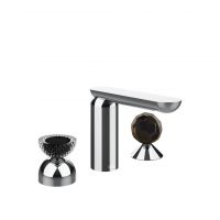 Смеситель для раковины Gessi Perle 74728 без донного клапана с вентилем-полусферой из муранского стекла Balloton и вентилем-сферой из муранского стекла Sfaccettato схема 6