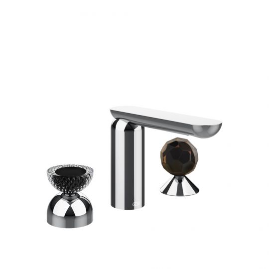 Смеситель для раковины Gessi Perle 74728 без донного клапана с вентилем-полусферой из муранского стекла Balloton и вентилем-сферой из муранского стекла Sfaccettato схема 6