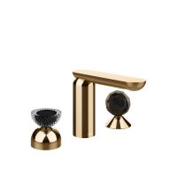 Смеситель для раковины Gessi Perle 74728 без донного клапана с вентилем-полусферой из муранского стекла Balloton и вентилем-сферой из муранского стекла Sfaccettato схема 16