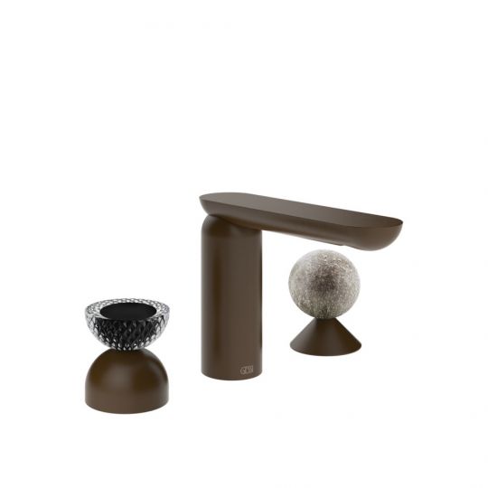 Смеситель для раковины Gessi Perle 74768 без донного клапана с вентилем-полусферой из муранского стекла Balloton и вентилем-сферой из муранского стекла Pulegoso схема 8