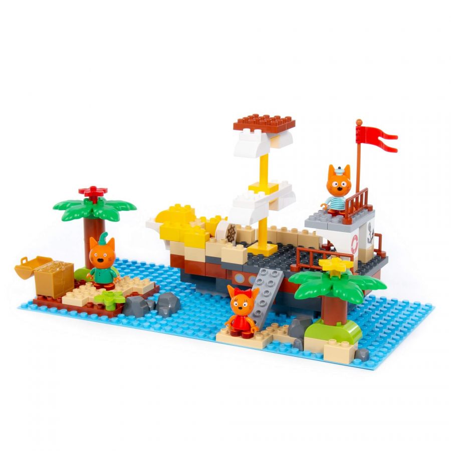 Конструктор "Макси" - "Три кота. В поисках сокровищ" (112 элементов) (в пакете)