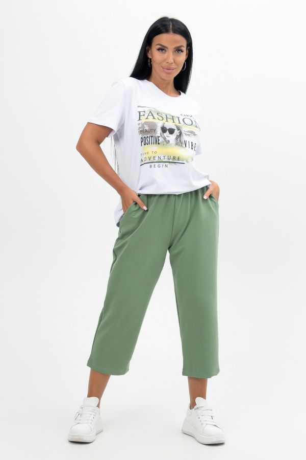 Костюм женский Fashion с капри [фисташковый]