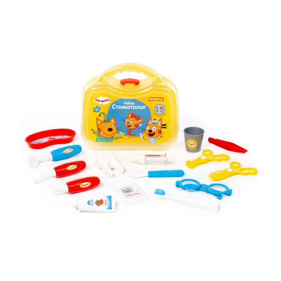 Набор "Три Кота" "Стоматолог" (15 элементов) (в чемоданчике)