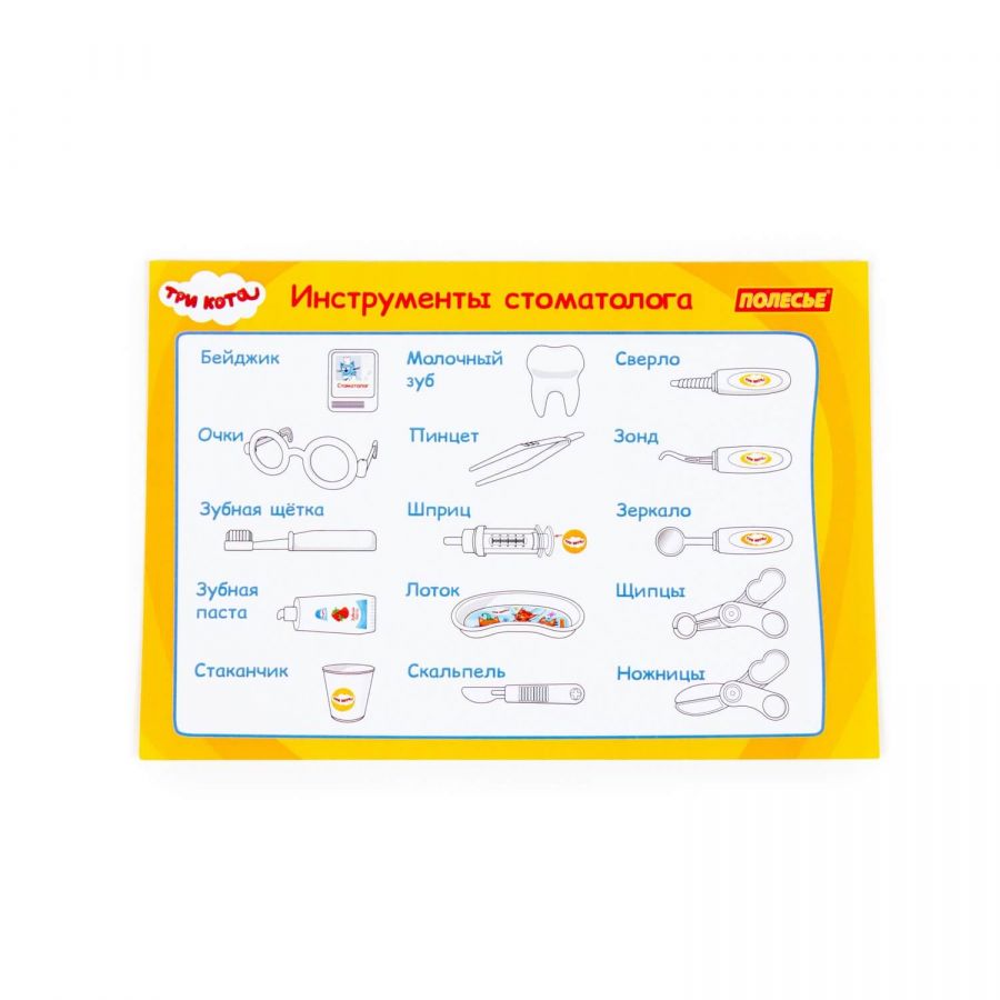 Набор "Три Кота" "Стоматолог" (15 элементов) (в чемоданчике)