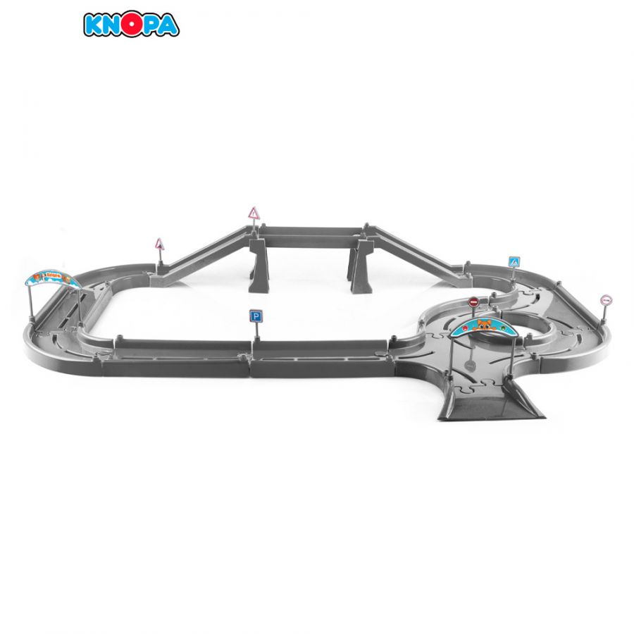 Игровой набор  "Автодорога" 2,5 м с машинками (серая)  КНОПА