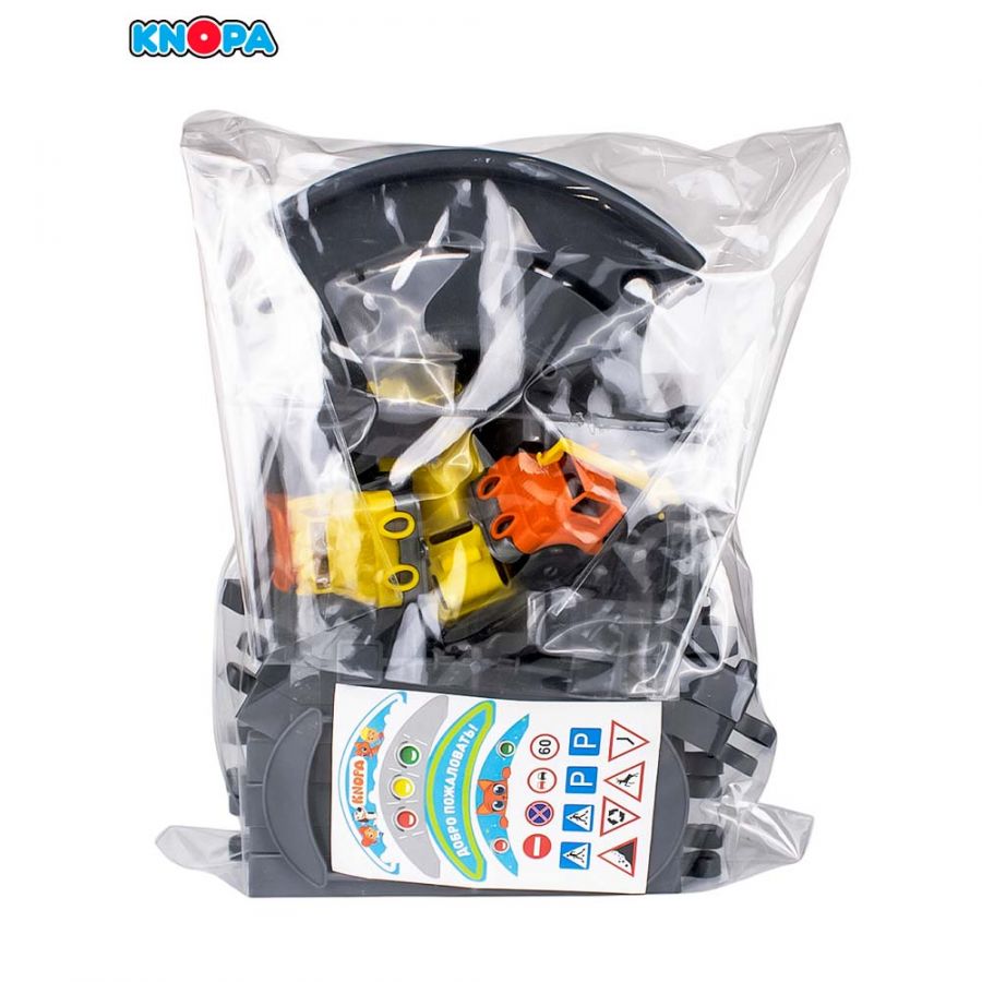 Игровой набор  "Автодорога" 2,5 м с машинками (серая)  КНОПА